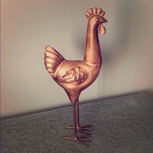 Farmhouse copper chicken decor